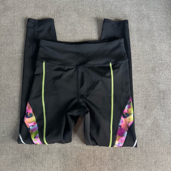 Noli Black Leggings with Pink and Green Accents - size S - Picture 2 of 4